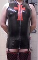 THE FEDERATION RUBBER LATEX SUSPENDERS RED CROSS MINIKLEID