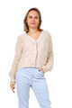Damen Stylische Winter Warme Fell Strickjacke V Ausschnitt Langarm Knopf Pullover