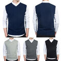 Herren-Pullover Mit V-Ausschnitt Schmale Passform Ärmelloser Pullover DE