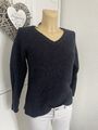 TAIFUN Damen Strickpullover Pullover Warm Zopfmuster Blau Gr. S 36 #164#