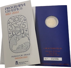 Spanien 2 Euro 2022 35 Jahre Erasmus Programm Coincard PP Polierte Platte