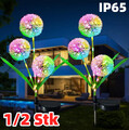 2/4X 3 LED Solarleuchte Löwenzahn Blumen Licht Solarlampe Garten Rasenlicht