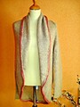 Offene Bändchengarn-Strickjacke,Cardigan,beige,Gr.42/44 v.Pure Fashione,Neu