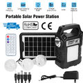 Tragbare Powerstation Solar Generator Akku Ladegerät mit Solarpanel & Glühlampe