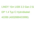 LINDY 15m USB 3.2 Gen 2 & DP 1.4 Typ C Hybridkabel 43399 (4002888433990)