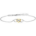 Julie Julsen-Armband 925/- Sterling Silber bicolor 8 Zirkonia weiß Infinity-Herz