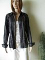 Ambria Damen Bluse Gr.38 langarm schwarz-silber-lila gestreift