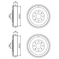 2X BOSCH 228,3mm BREMSTROMMELN HINTEN PASSEND FÜR FIAT GRANDE PUNTO OPEL ADAM