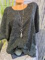 M.collection Tunika Bluse Damen Gr. 52 bis 62 schwarz weiß gemustert (4 918) NEU