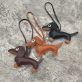 Classic Cute Leather Puppy Dog Keychain Pendant Lovely Dachshund Bag Penda#lk
