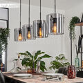 Rauchglas Wohn Ess Raum Beleuchtung modern Pendel Hänge Lampe Leuchte 4-flammig