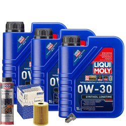 Motoröl 0W30 LIQUI MOLY 3L+MAHLE Ölfilter+Spülung+Ölablassschraube
