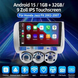 Android15 Autoradio GPS NAVI WiFi Bluetooth RDS für Honda Fit Jazz 2002-2007 32G