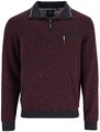 Hajo Sweatshirt Regular Fit Troyerkragen mit Reissverschluss bordeaux