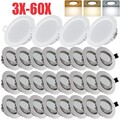 3X-60X 5W LED Einbaustrahler Einbauleuchte Decken Ultraflach Lampe Spot Set 230V