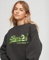 Superdry Damen  Logo Sweatshirt Mit Rundhalsausschnitt Und Verzierung