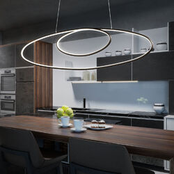 Hängelampe Pendelleuchte Esstischlampe schwarz dimmbar verstellbar LED H 150 cm