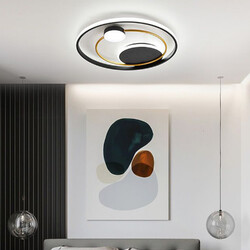 LED Deckenleuchte Moderne 4-Ringe Wohnzimmer Deckenleuchte Runder Kreis Ø50cm