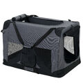 PRO.TEC® Hundetransportbox Grau Faltbar Transportbox Hunde Falt Box Trage Tasche