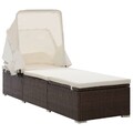 Polyrattan Sonnenliege Doppelliege Gartenliege Sonnendach Sonnenbett Liege Bett