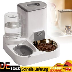 Futterautomat Wasserspender Katzen Futterstation Hunde Wasser- und Futterspender