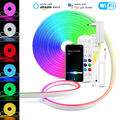 12V RGB Neon LED Strip Streifen Flex Schlauch Lichtband WIFI APP Control Dimmbar
