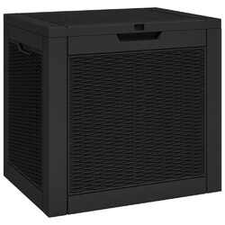 Kissentruhe Kissenbox Auflagentruhe Gartenbox Schwarz 55,5x43x53 Cm Polypropylen