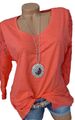 Sheego Shirt Bluse Tunika Gr. 40/42 bis 56/58 Korall Rot mit Spitze (790) NEU