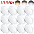 12x LED Einbaustrahler Dimmbar Einbauleuchten Flach Decken Einbau Spot Set 230V