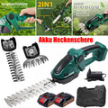 2 IN 1 Akku Heckenschere Strauchschere Gartenschere Grasschere Rasenschere