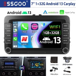 7" 32G Android 14 Autoradio Carplay MIK Kam Für VW GOLF 5 6 Caddy Touran Tiguan