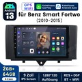 Autoradio Für Mercedes Benz Smart 2010-2015 Carplay Android13 GPS WIFI DAB+ 64GB