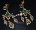 Natürlicher Smaragd Saphir Edelstein Polki Pflastern Diamant 925 Sterling Silber