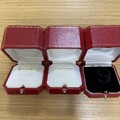 Cartier Ring 3er Set Leer Box Etui Vintage Schmuck Aufbewahrung SET Rot...