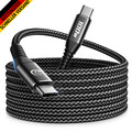 USB C Kabel 3M 100W PD 5A Schnellladekabel USB C Auf USB C Kabel Lang Nylon Gefl