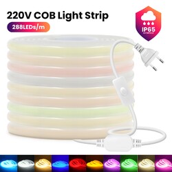 230V Neon COB LED Streifen Stripe Dimmbar Lichtband Lichtschlauch Wasserdicht