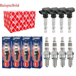 4x FEBI BILSTEIN Zündspule +4x NGK Zündkerze Iridium IX für VW Golf V 1K1