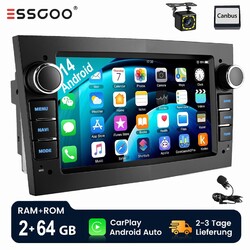Für Opel Corsa C/D Zafira B Astra G H 2+64G Android 14 Carplay Autoradio GPS KAM