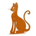 Tierfigur Metall - Elegantes Kätzchen 3 - Edelrost Deko Katzenfigur Gartenfigur