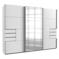 Schwebetürenschrank - weiß - mit Spiegel - 270 cm Kleiderschrank Schrank