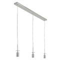 Hängelampe Esstischleuchte Pendellampe 3 flammig Wohnzimmerlampe silber H 150 cm