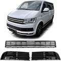 Kühlergrill Gitter LINKS RECHTS MITTE Schwarz Glanz für VW T6 VI ohne ACC 15-19