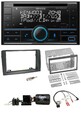 Kenwood CD 2DIN DAB USB Lenkrad Bluetooth Autoradio für Fiat Idea 2006-2012 grau