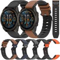 Silikon+Leder Armband Quick Fit für Garmin Fenix 8 E 7 7X 6 6X Epix Pro 5X Plus