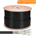 500m Cat 7 Outdoor Verlegekabel Erdkabel Netzwerkkabel Kupfer Außen UV Schwarz