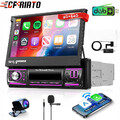 DAB+ Apple CarPlay 7" Android 15 Autoradio 1Din Mit Navi Wifi Bluetooth + Kamera