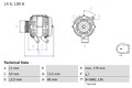 Lichtmaschine Generator Lima BOSCH 0 986 082 220 +39.90€ Pfand für FORD MAX 6 2