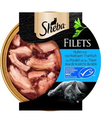 SHEBA Filets - Feinstes Katzennassfutter - 16 x 60g mit Huhn und Thunfisch NEU