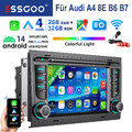 Für Audi A4 S4 RS4 B6 B7 B5 SEAT EXEO Android 14 Autoradio GPS Navi Carplay WIFI