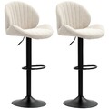 HOMCOM Barhocker 2er Set Höhenverstellbar Drehbar Barstuhl Beige